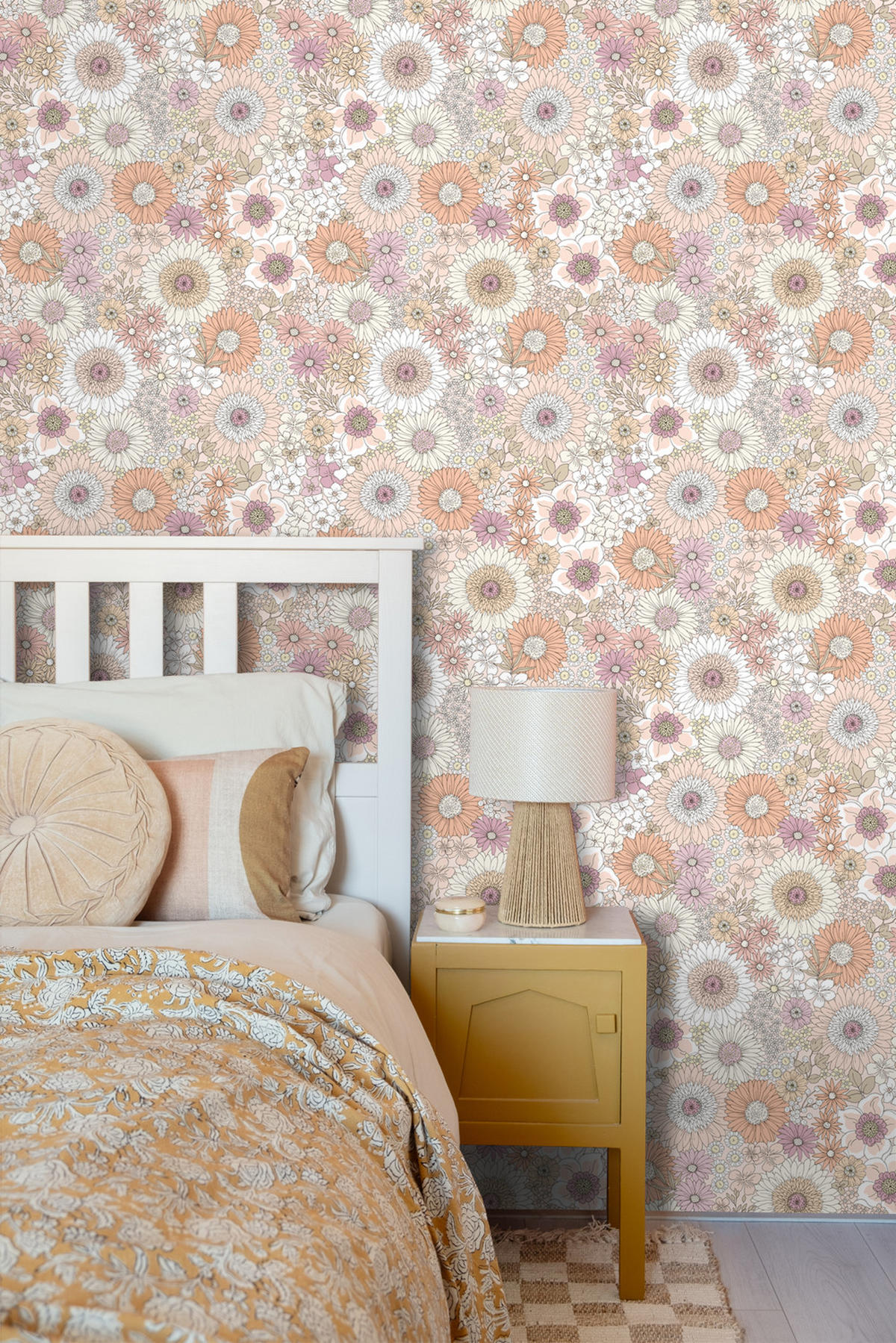TAPETE Retro Blumen 50 x 900 cm - Beige, Papier (50/900cm) - ESTAhome