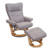 RELAXSESSEL MIT HOCKER Hellgrau - Hellgrau, Textil (85/104/117cm) - MCA