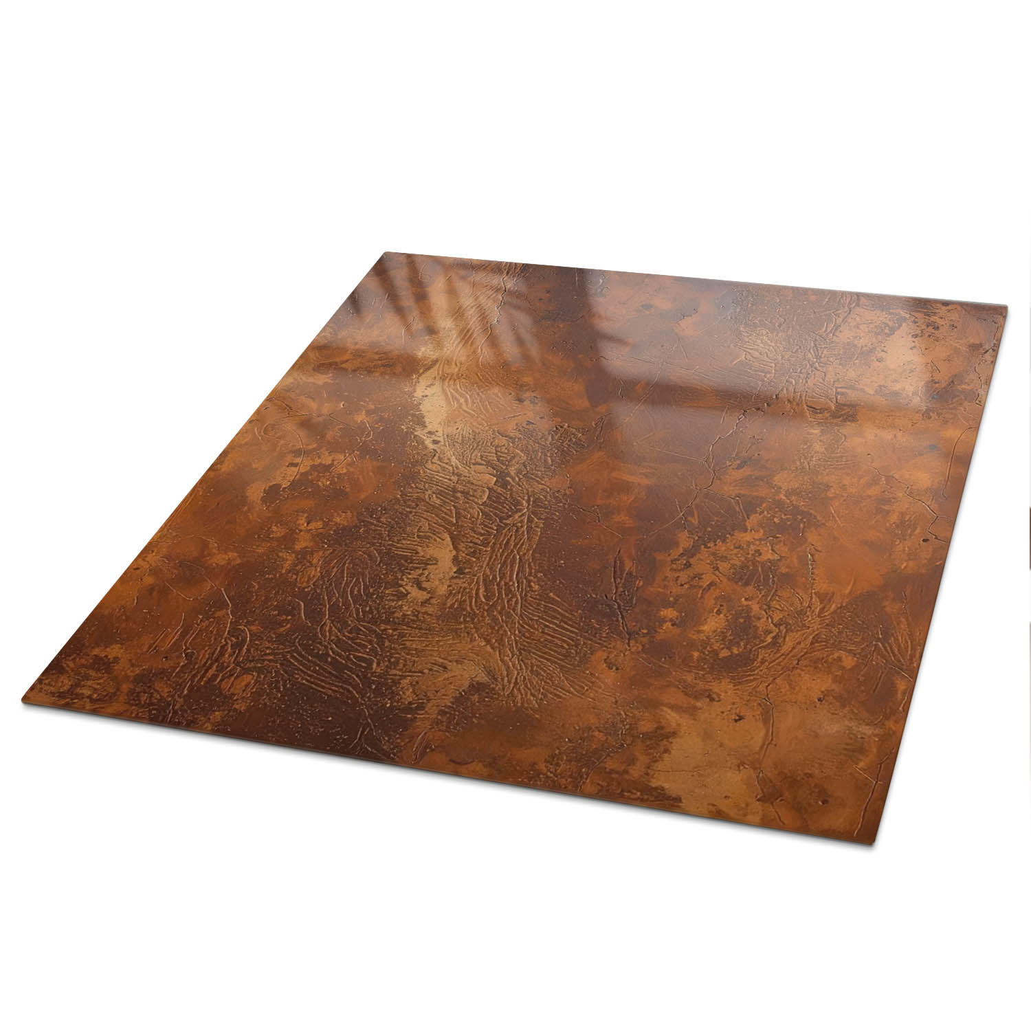 TISCHPLATTE 50x50 cm – Erdtextur - Braun, Glas (50/50/0.4cm) - Wallfluent