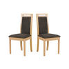 STUHL 2 er ROMA 6, sonoma - Dunkelgrau/Sonoma Eiche, Holz (45/96/41cm) - Leaf Design