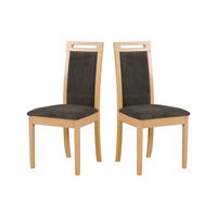 STUHL 2 er ROMA 6, sonoma - Dunkelgrau/Sonoma Eiche, Holz (45/96/41cm) - Leaf Design