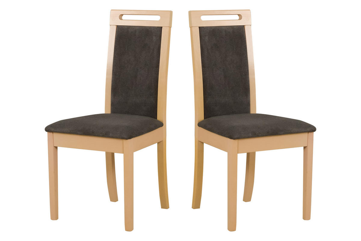 STUHL 2 er ROMA 6, sonoma - Dunkelgrau/Sonoma Eiche, Holz (45/96/41cm) - Leaf Design