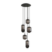 GALERIELEUCHTE Velo 5-flammig Rauch Ø 18/20/25cm - Anthrazit/Schwarz, Glas (25/25/27cm) - s.luce