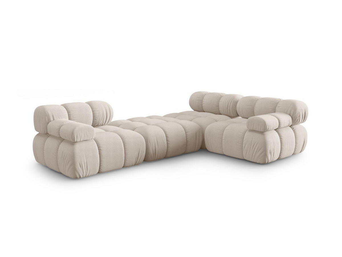 SOFA modular Bellis aus 3D-Stoff leichtes beige 4 Sitzplätze - Creme, Textil (188/70/282cm) - Micadoni