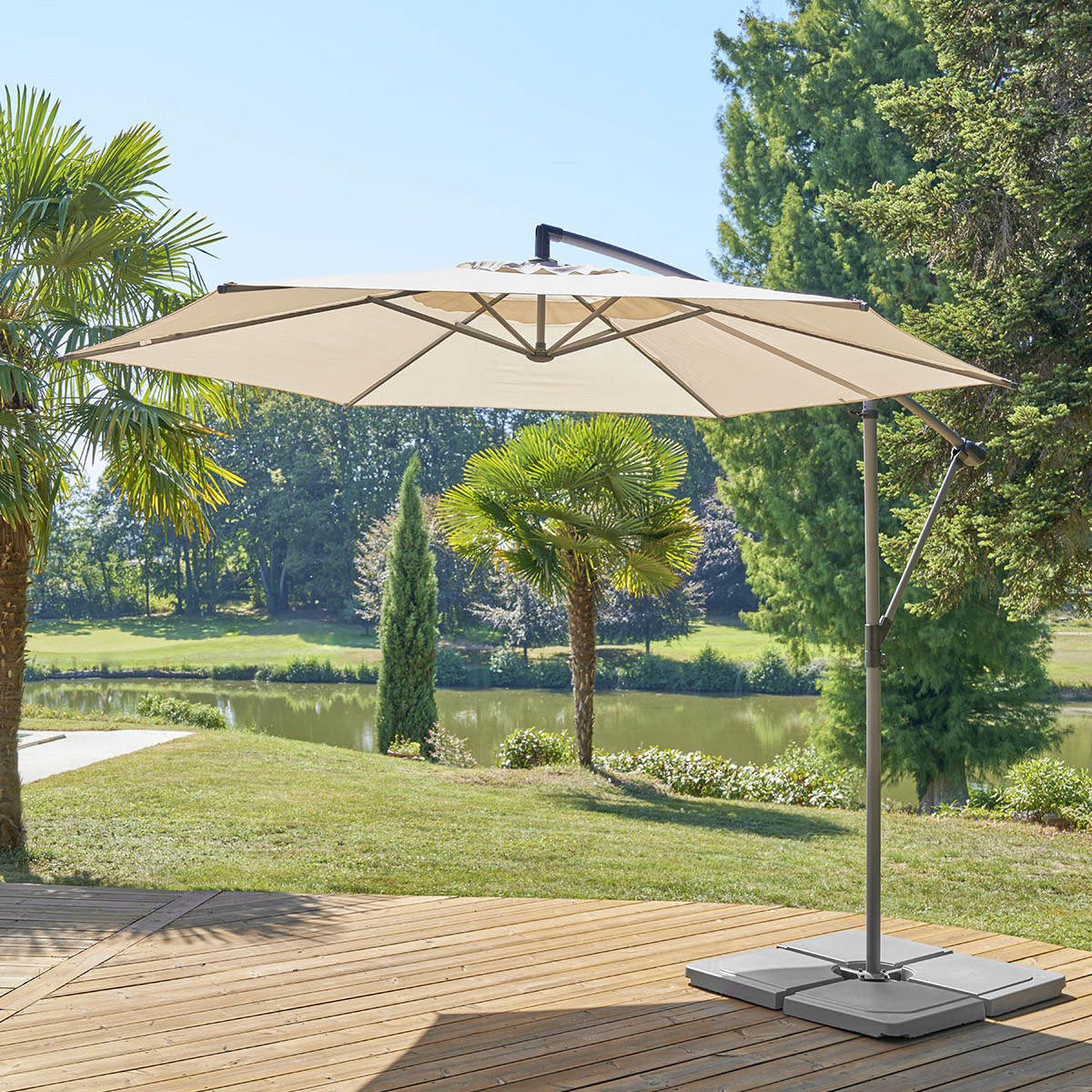 GARTENSCHIRM Manoa 300 cm - Beige, Metall (292/306cm)