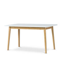 AUSZIEHBARER-ESSTISCH FRISK Skandinavischer Stil, weiß - Eichefarben/Weiß, Eichenholz/Holzwerkstoff (80/140/75cm) - KONSIMO®