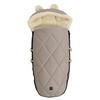 KINDERWAGENFUSSSACK XL EARS WOOL, angora - Hellgrau, Naturmaterialien (43/93cm) - Kaiserbaby