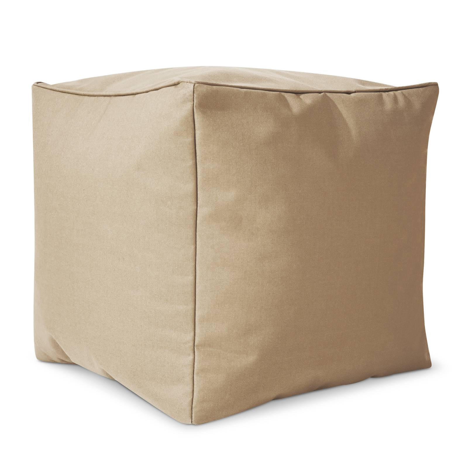 SITZSACK-HOCKER Pouf "Cube" 40x40x40cm - Beige, Textil (40/40/40cm) - Green Bean