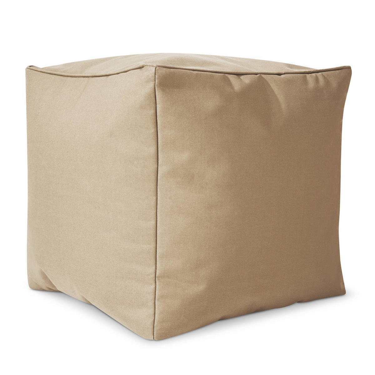SITZSACK-HOCKER Pouf "Cube" 40x40x40cm - Beige, Textil (40/40/40cm) - Green Bean