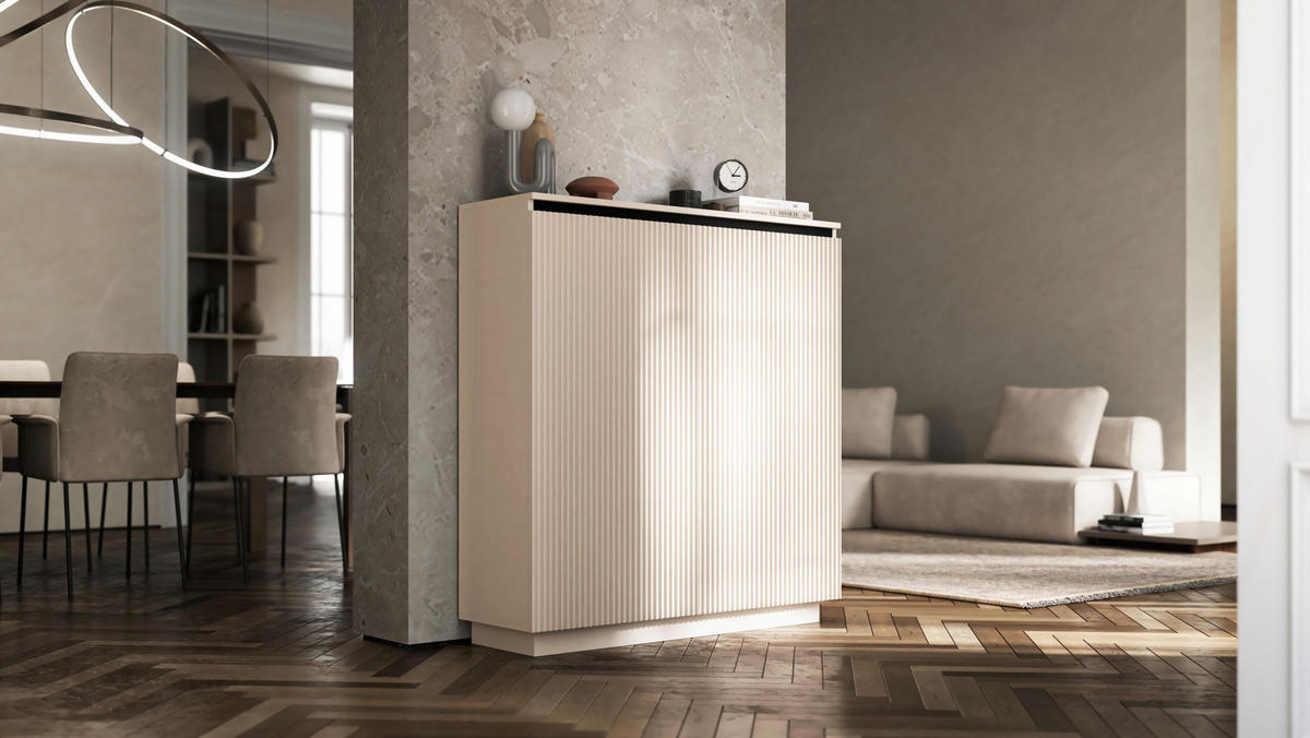HIGHBOARD Selene 2D Kachmir Matt 111 cm Glamour - Kaschmir, Holzwerkstoff (110.8/118/35cm) - Meble Lindner