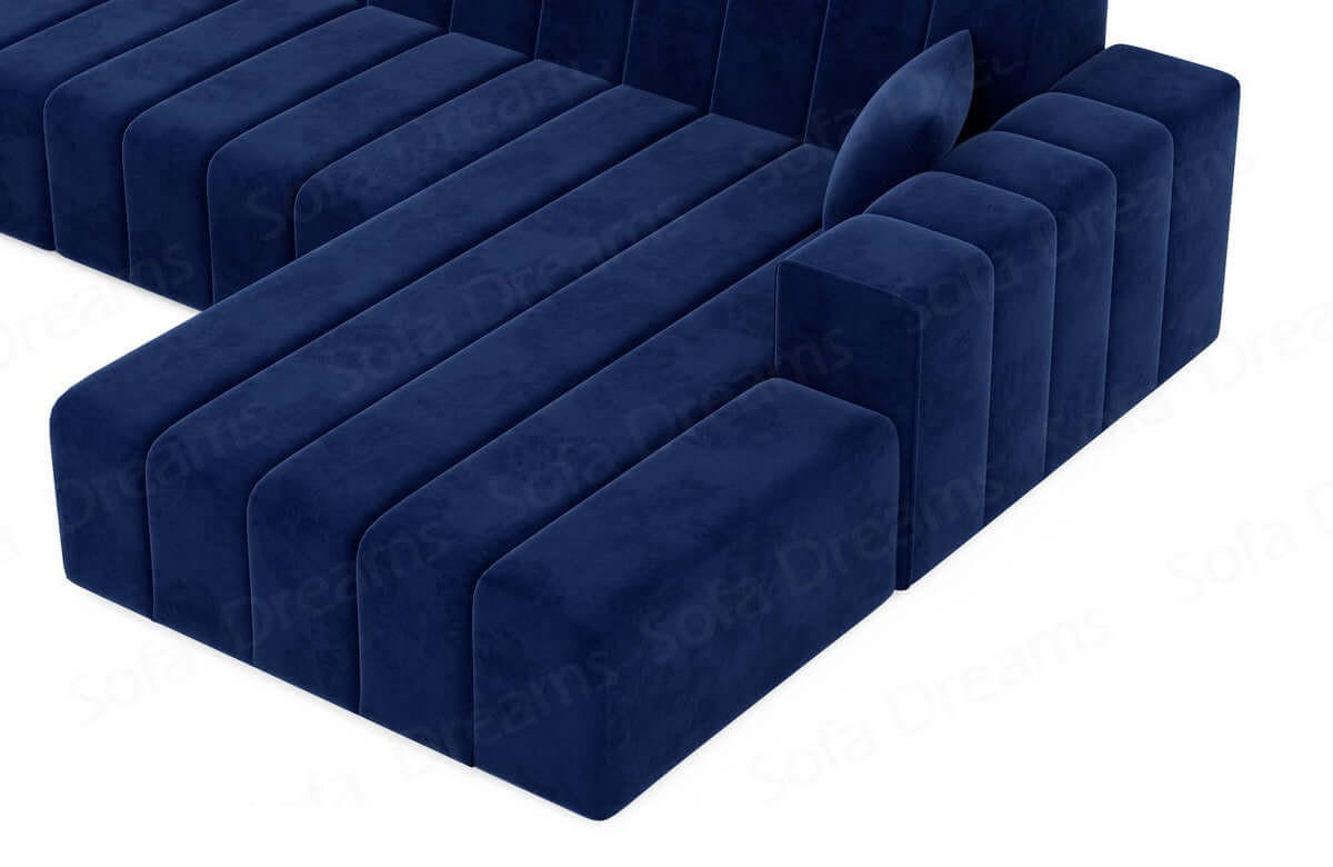 WOHNLANDSCHAFT Astra Dunkelblau Samtstoff - Dunkelblau, Kunststoff (326/73/186cm)