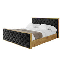POLSTERBETT mit Bettkasten, Fußteil und Lattenrost, Boxbett ohne Matratze - ENZO3-Z 120x200 Schwarz - Schwarz, Holzwerkstoff/Textil (120/200cm) - ALTDECOR