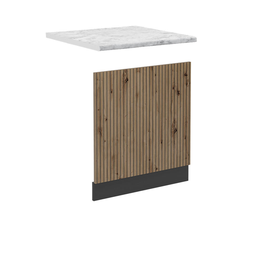 FRONTBLENDE R-Line Artisan-Eiche 60 cm, AP Marmor - Anthrazit/Eiche Artisan, Holzwerkstoff (60/57.2/1.6cm) - Vicco