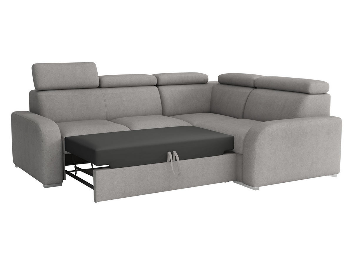 ECKSOFA Oslo 2rR1 80 - Silberfarben/Naturfarben, Holz/Kunststoff (250/200cm) - MIRJAN24