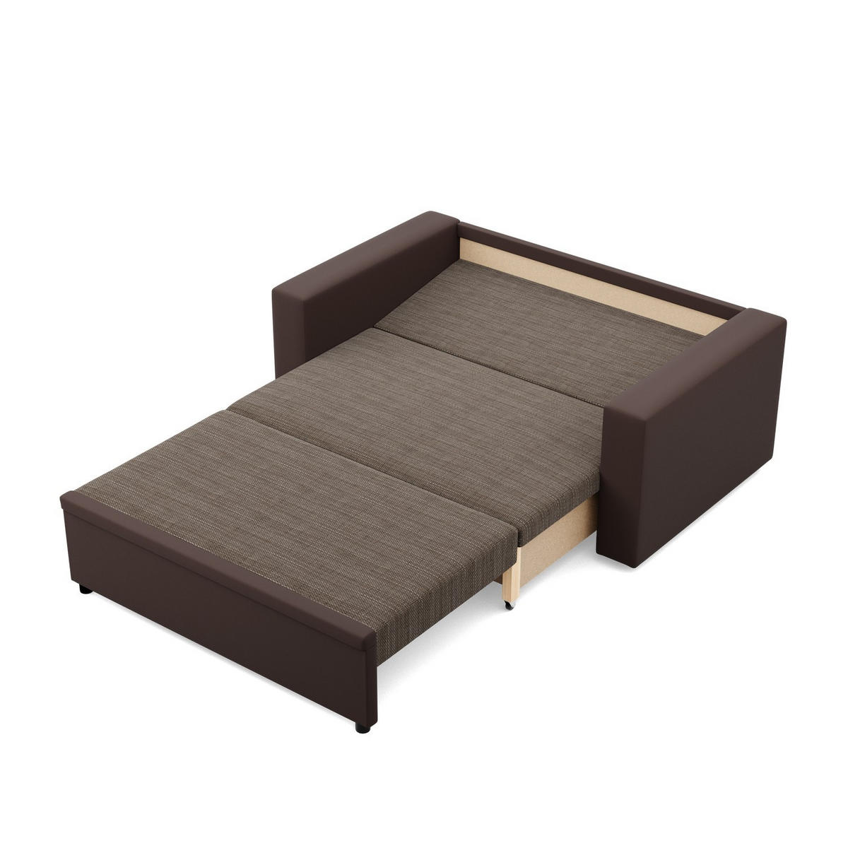SOFA 2-SITZER MIT SCHLAFFUNKTION LUNA, Braun + Braun - Braun, Textil (148/90/87cm)