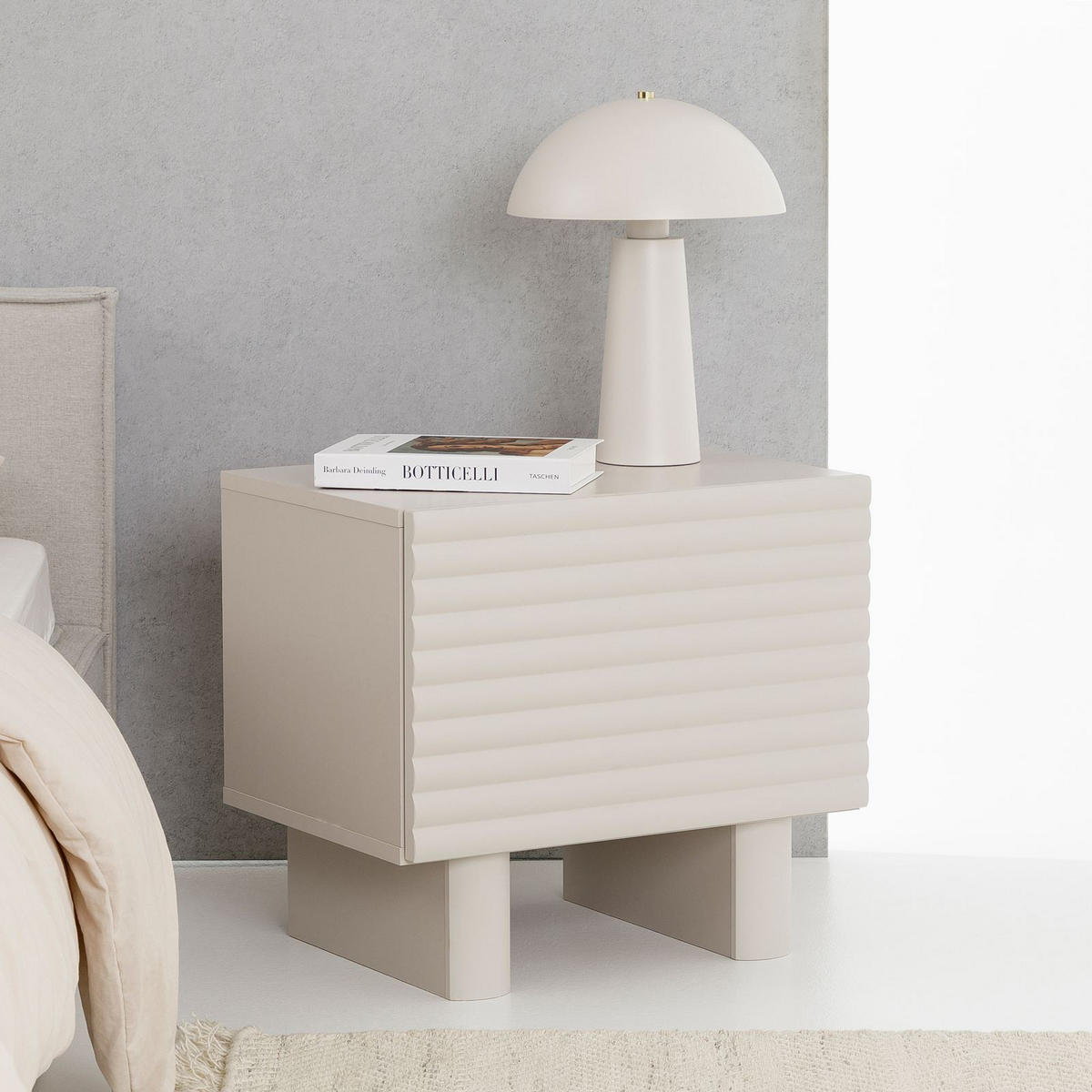 NACHTTISCH TURKU - Kaschmir, Holzwerkstoff (50/46/37cm) - IDIMEX