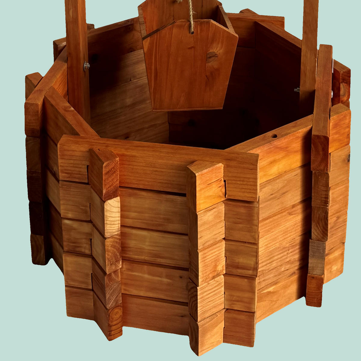 LESENI vodnjak - oranžna, tekstil/les (56/56/114cm) - Relaxdays