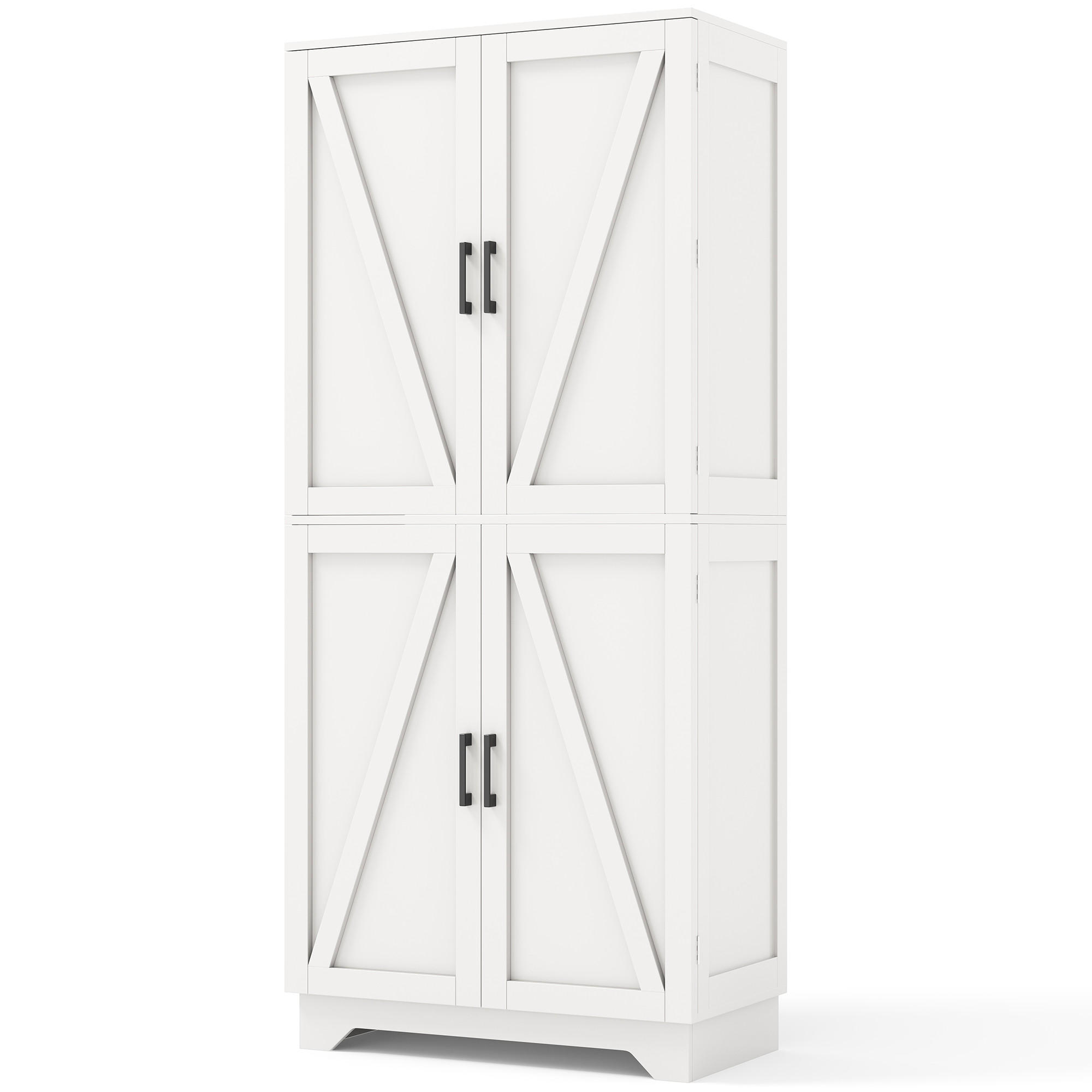 HIGHBOARD DE-38731 80/40/180 cm 4 Scheunentor-Türen und Weinregal Weiß - Weiß, Holzwerkstoff (80/180/40cm) - ComfortXL