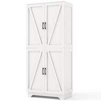 HIGHBOARD DE-38731 80/40/180 cm 4 Scheunentor-Türen und Weinregal Weiß - Weiß, Holzwerkstoff (80/180/40cm) - ComfortXL