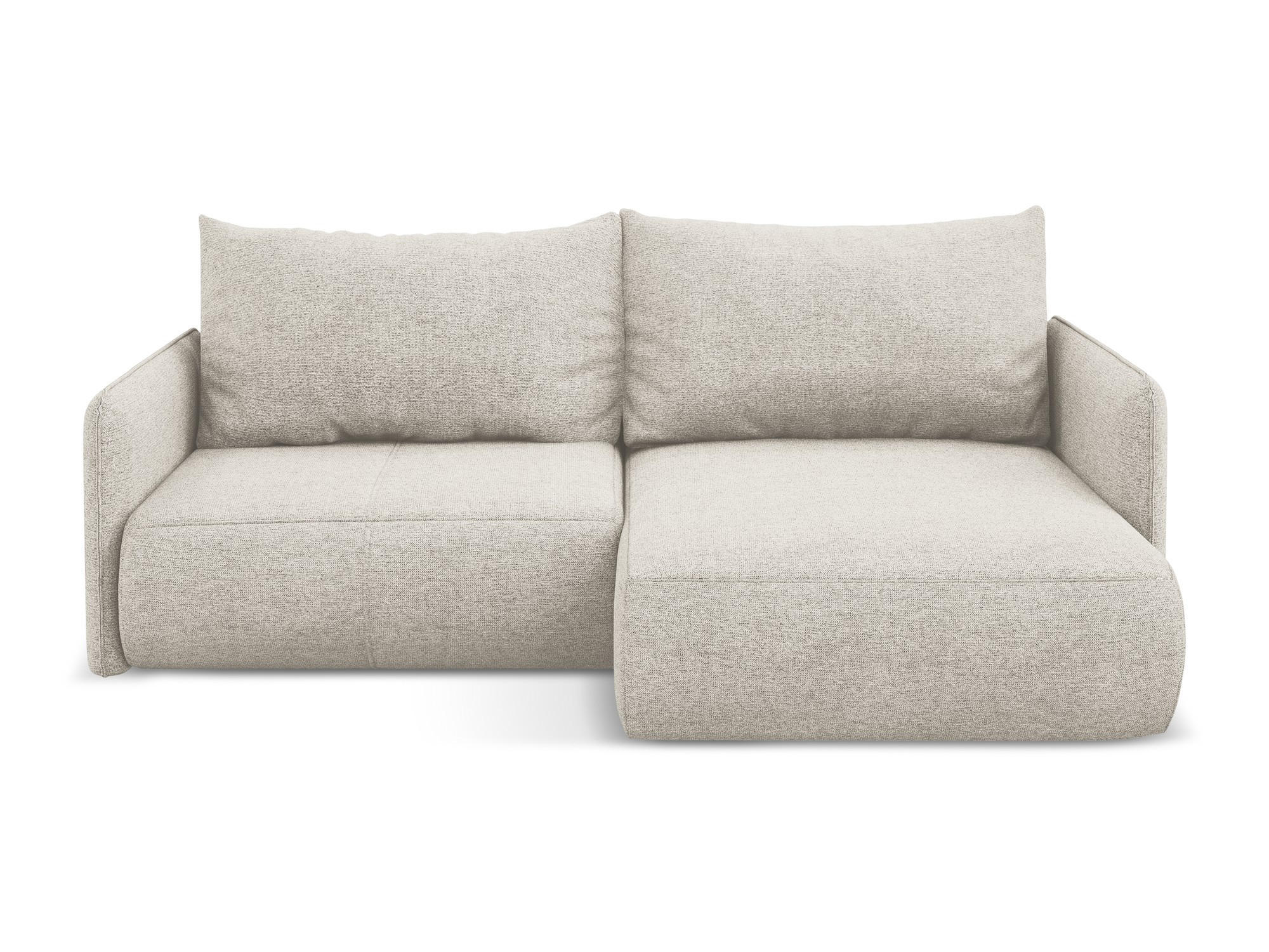 ECKSOFA mit Schlaffunktion Chenille Stoff Grau - Silberfarben/Schwarz, Kunststoff/Textil (207/148cm) - Makamii