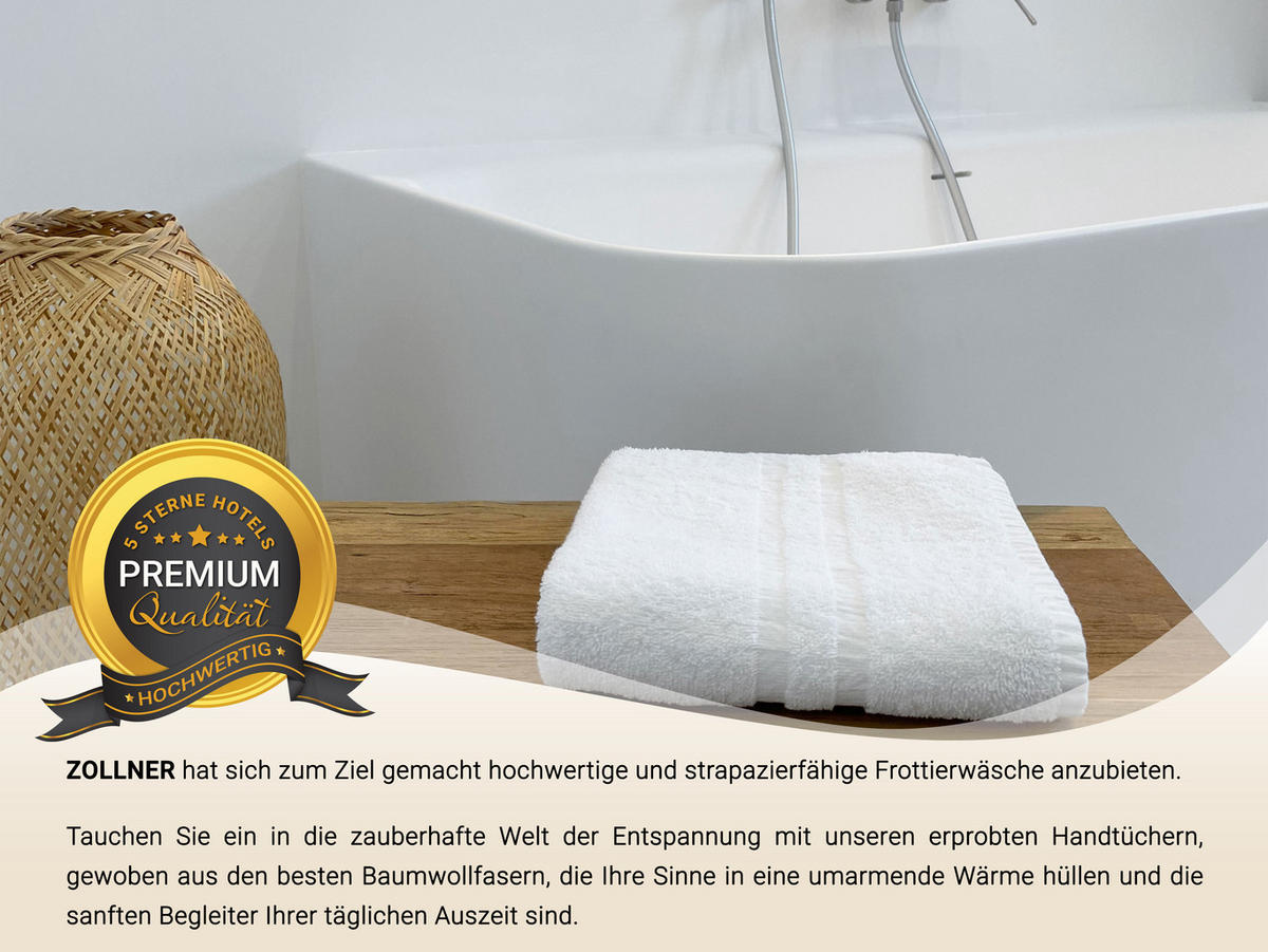HANDTÜCHER, 10er-Set, 50x100 cm, 100% Baumwolle, Weiß - Weiß, Textil (50/100cm) - Zollner