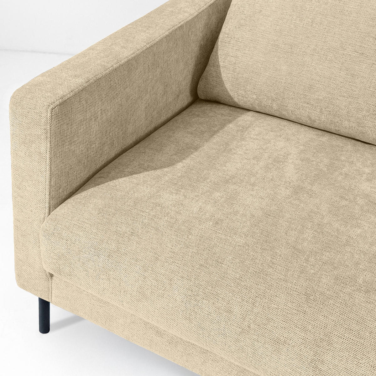 SOFA LUMO, 3-Sitzer, Ecru - Ecru/Schwarz, Holz/Holzwerkstoff (198/90/95cm) - KONSIMO®