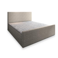 BOXBETT BRENTO 140x200 cm mit Matratze und Topper - Hellgrau - Hellgrau, Holz (140/200cm) - MASSENO