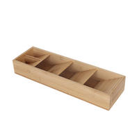 BESTECKORGANIZER - Hellbraun, Holz/Holzwerkstoff (40/6/12cm) - Relaxdays