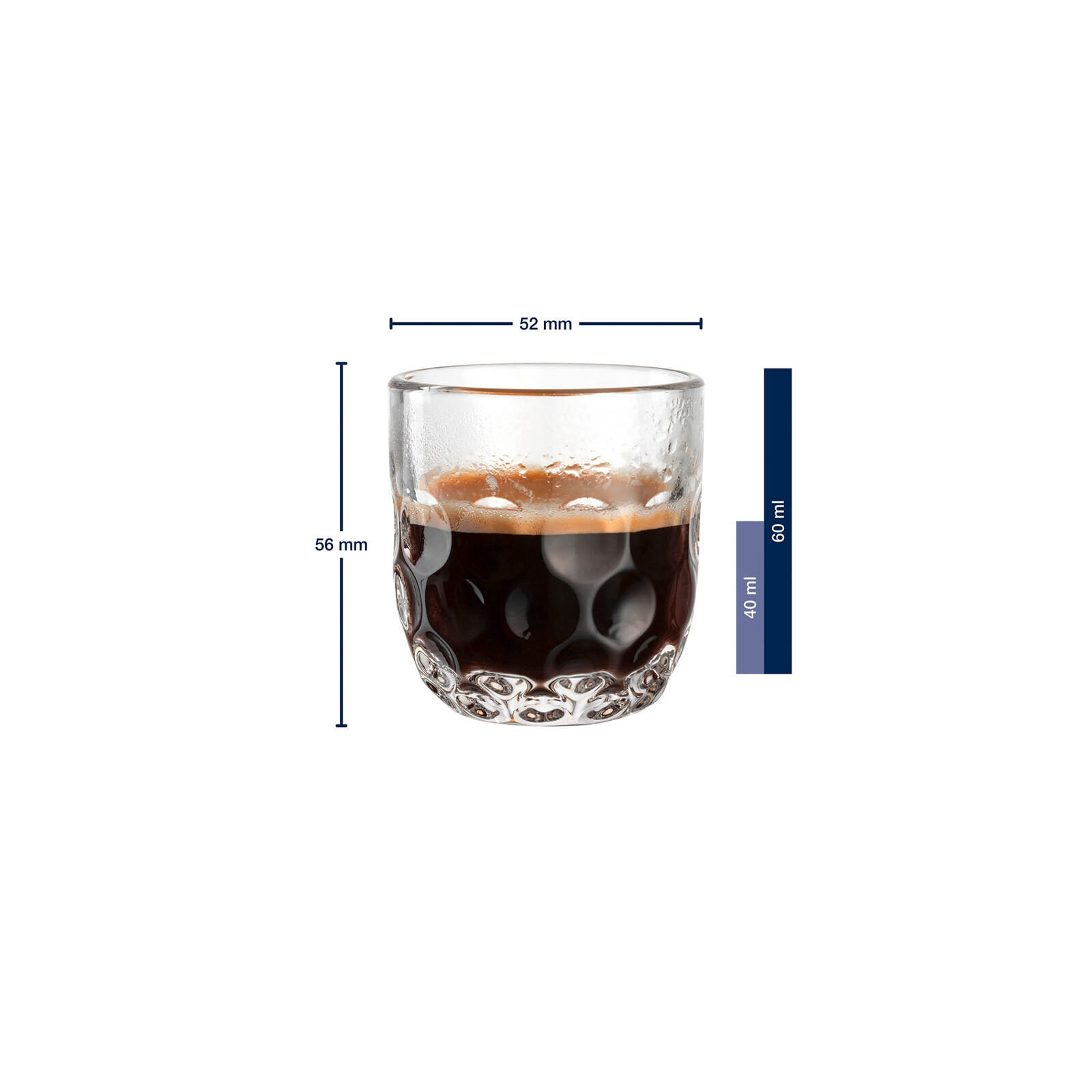 ESPRESSOGLÄSER MIT UNTERSETZER Gocce transparent 60 ml 6er Set - Transparent, Glas (0.06L) - Leonardo Living