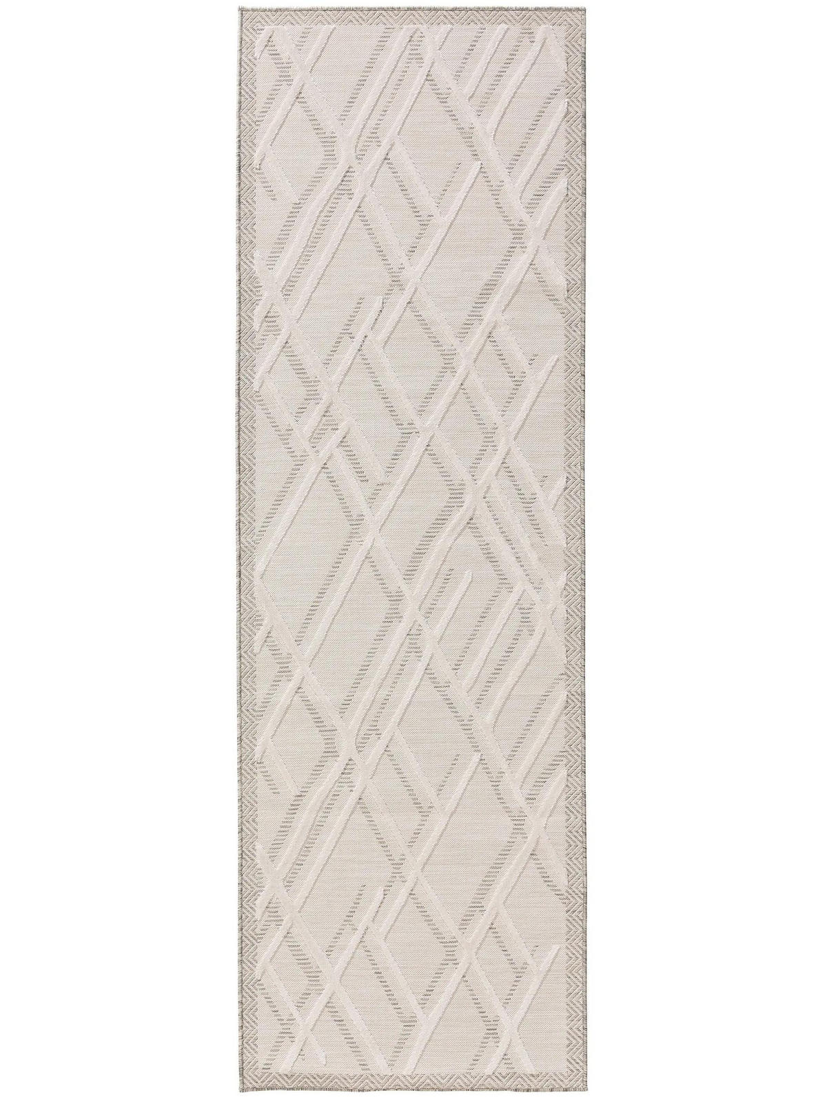 VNITŘNÍ a venkovní běhoun Flora Krémová 80x300 cm - krémová, plast/umělá hmota (80/300cm) - benuta