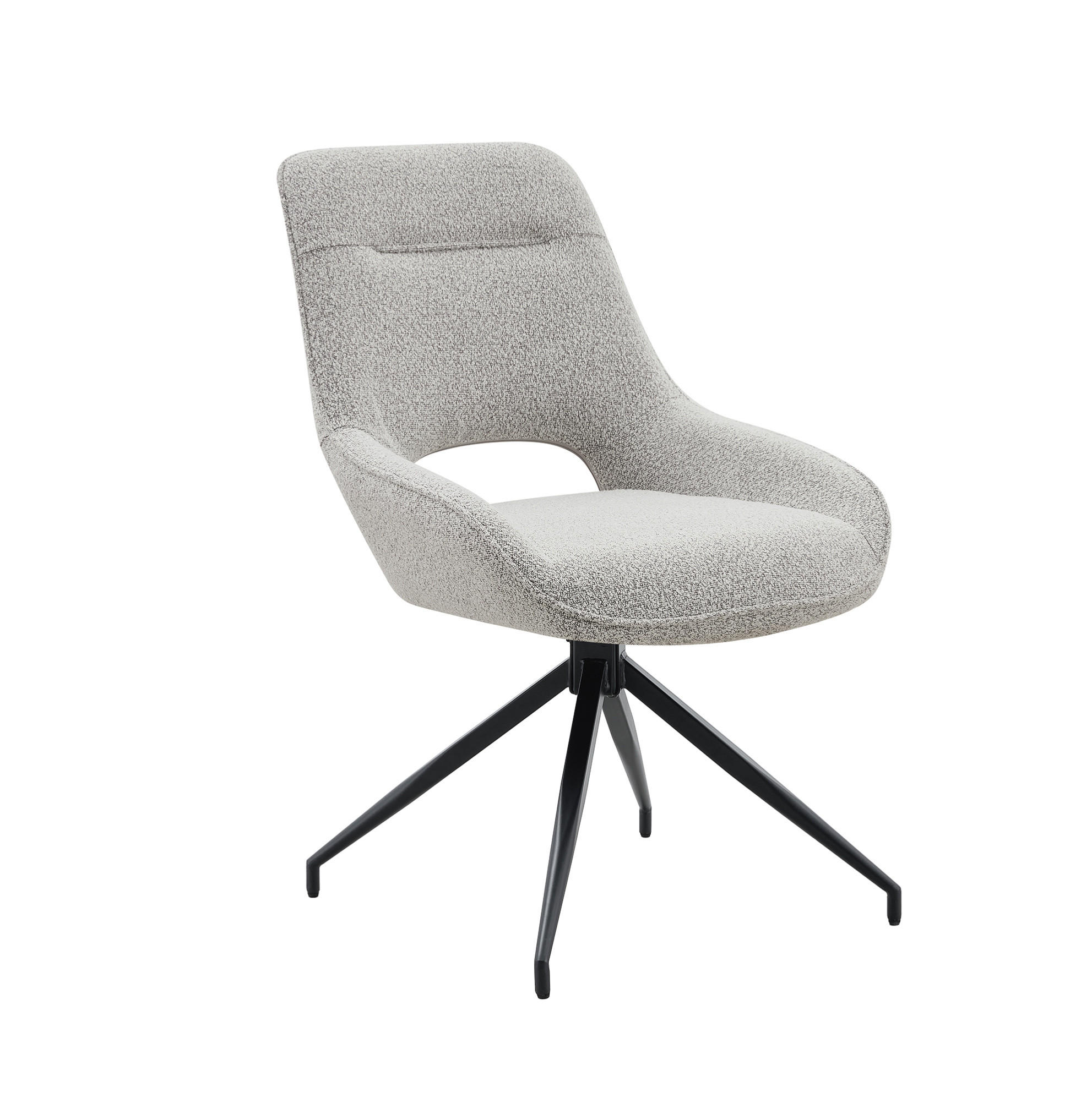 ESSZIMMERSTUHL 2er-Set 360° drehbar Stoff Warm Grey/Schwarz - Schwarz, Metall (50/87/50cm) - Meubliv