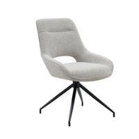 ESSZIMMERSTUHL 2er-Set 360° drehbar Stoff Warm Grey/Schwarz - Schwarz, Metall (50/87/50cm) - Meubliv