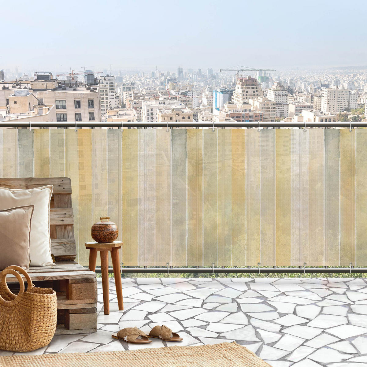 BALKON SICHTSCHUTZ Traumgrenzen 100/75 cm - Multicolor, Kunststoff (100/75cm) - Bilderwelten