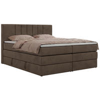BOXSPRINGOVÁ POSTEĽ INERO KING 160/200 - Hnedá Samet - Topper Visco - H3 (stredne tvrdý) - hnedá/čierna, textil/plast (160/200cm) - MKS