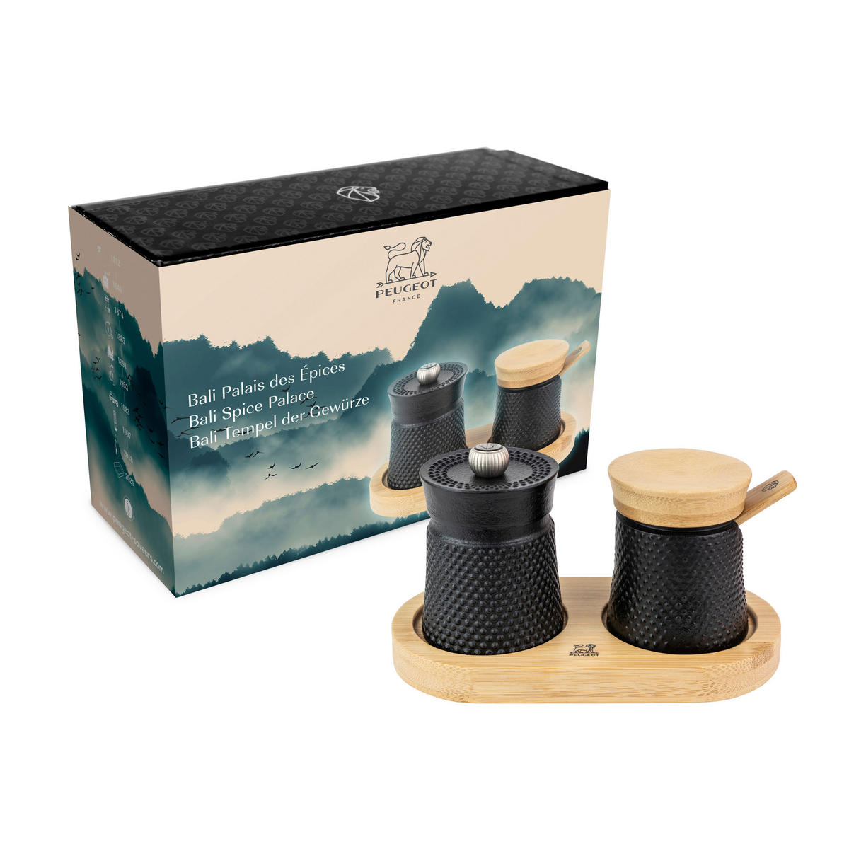 PFEFFERMÜHLE Bali 8cm mit Salzgefäß Gusseisen Stahlmahlwerk - Schwarz, Metall (6/8/6cm) - PEUGEOT