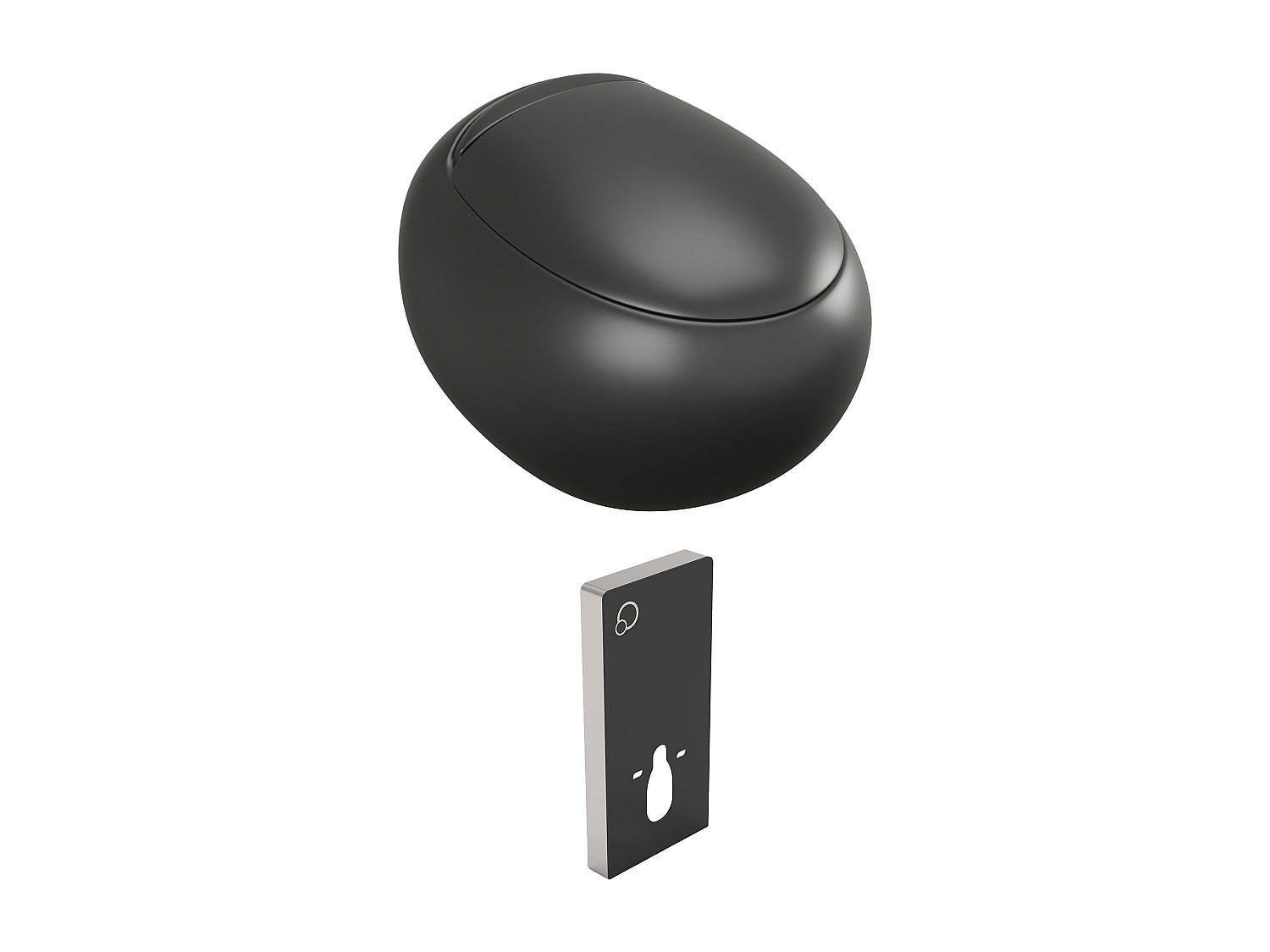 HÄNGE WC - 40 cm x 58 cm - keramik - schwarz Huro - Schwarz, Keramik (40/39/58cm) - Vente-Unique