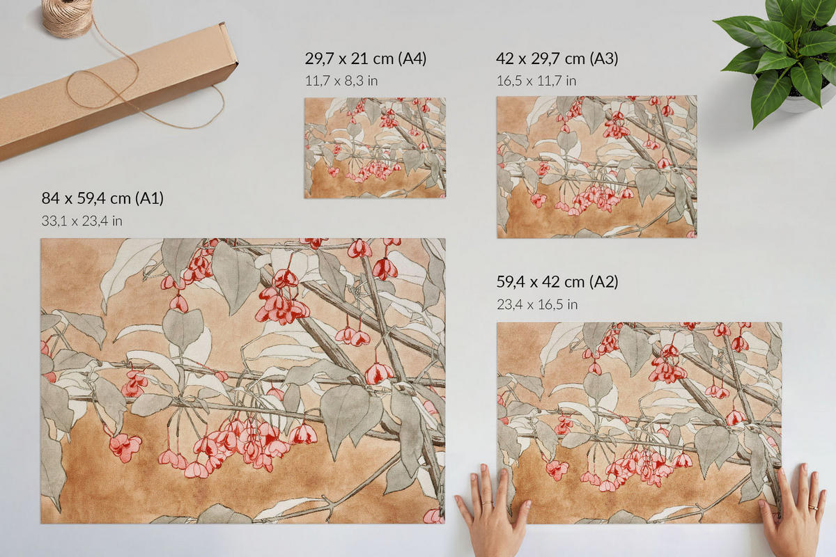 POSTER - 29x21 cm (A4) - Hannah Borger Overbeck - Brennender Busch - Beige, Textil (29.7/21/0.1cm) - TULUP