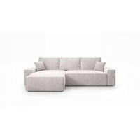 ECKSOFA California mit Schlaffunktion Vanille Links - Weiß, Textil (280/185cm) - Cornero