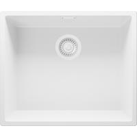 SPÜLBECKEN London Slim, 2-er set Alles Weiß 56/47 cm 1 Becken + Ablauf-Set ab 60er Unterschrank - Weiß, Kunststoff (56/20/47cm) - Primagran