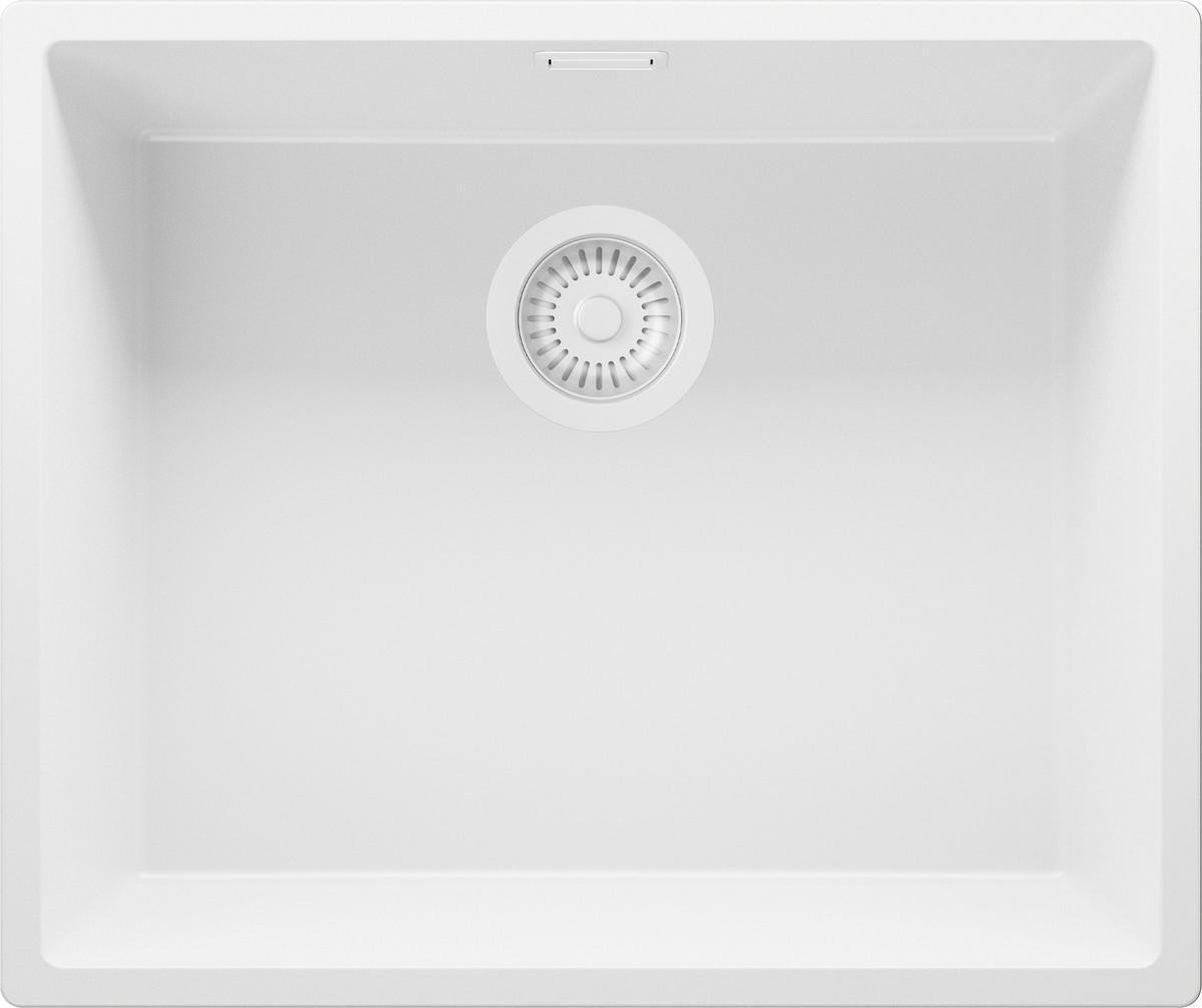 SPÜLBECKEN London Slim, 2-er set Alles Weiß 56/47 cm 1 Becken + Ablauf-Set ab 60er Unterschrank - Weiß, Kunststoff (56/20/47cm) - Primagran