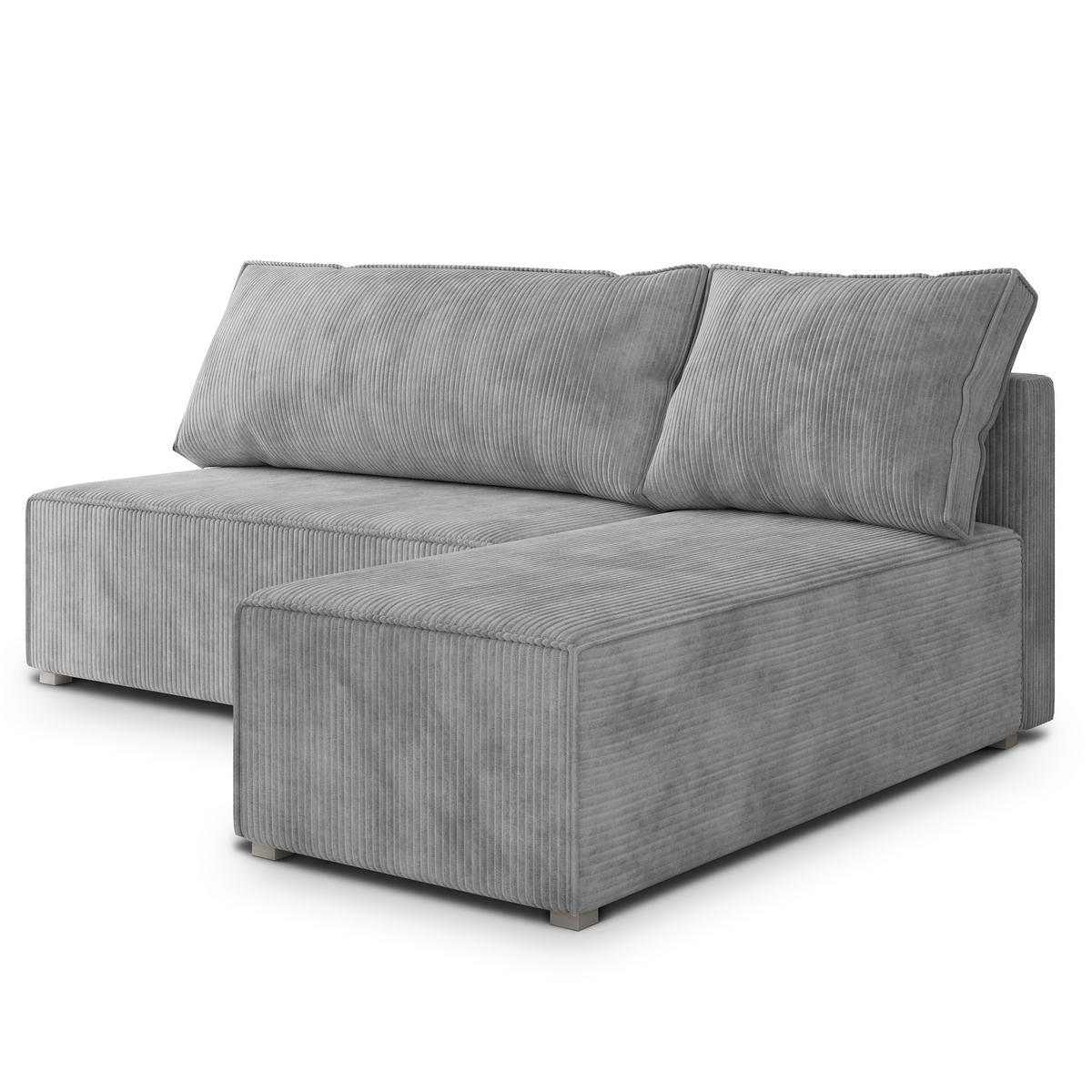 ROHOVÁ SEDAČKA BRISO světle šedá - šedá/světle šedá, dřevo/textil (200/140cm) - MASSENO