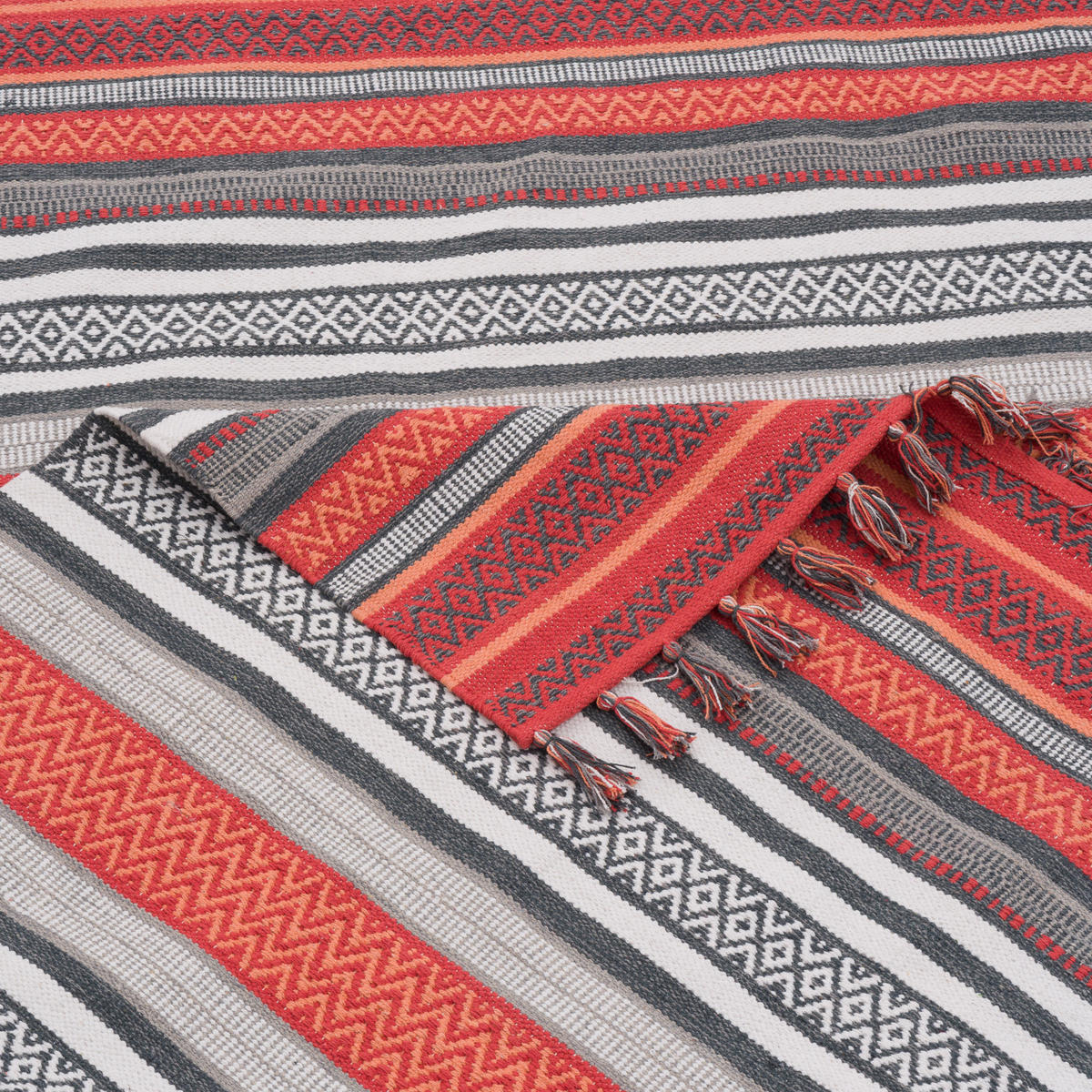 KELIM BAUMWOLLE NATUR TEPPICH GRACE - Rostfarben, Textil (90/160cm) - Pergamon