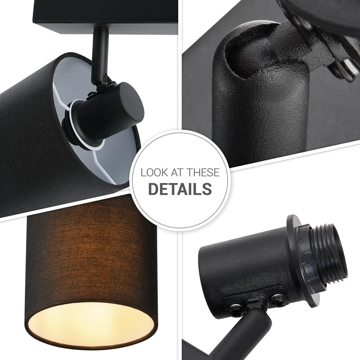 STRAHLER Anika Sq - Schwarz, Metall (14.3/12.1/19cm) - Paco Home