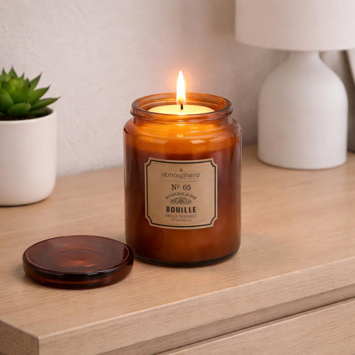 DUFTKERZE im Dekoglas 10/10/14,5 cm - Orange, Glas (10/14.5cm) - Atmosphera Createur d´interieur