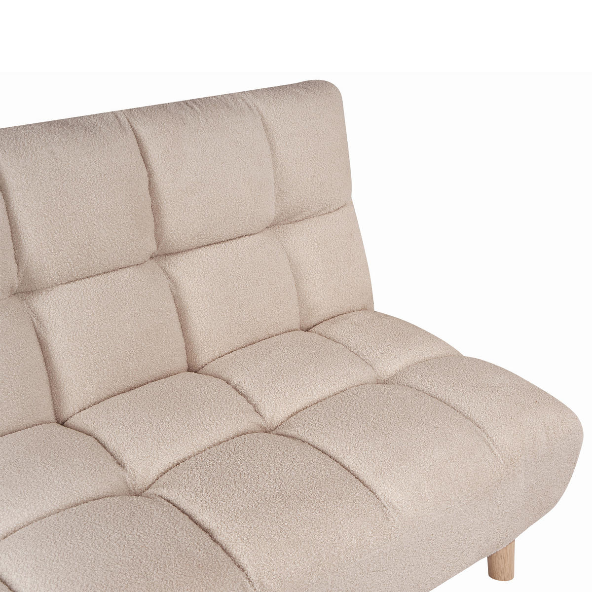 SCHLAFSOFA 2-Sitzer Bouclé Beige Risor - Beige/Braun, Textil (190/83/90cm) - Beliani