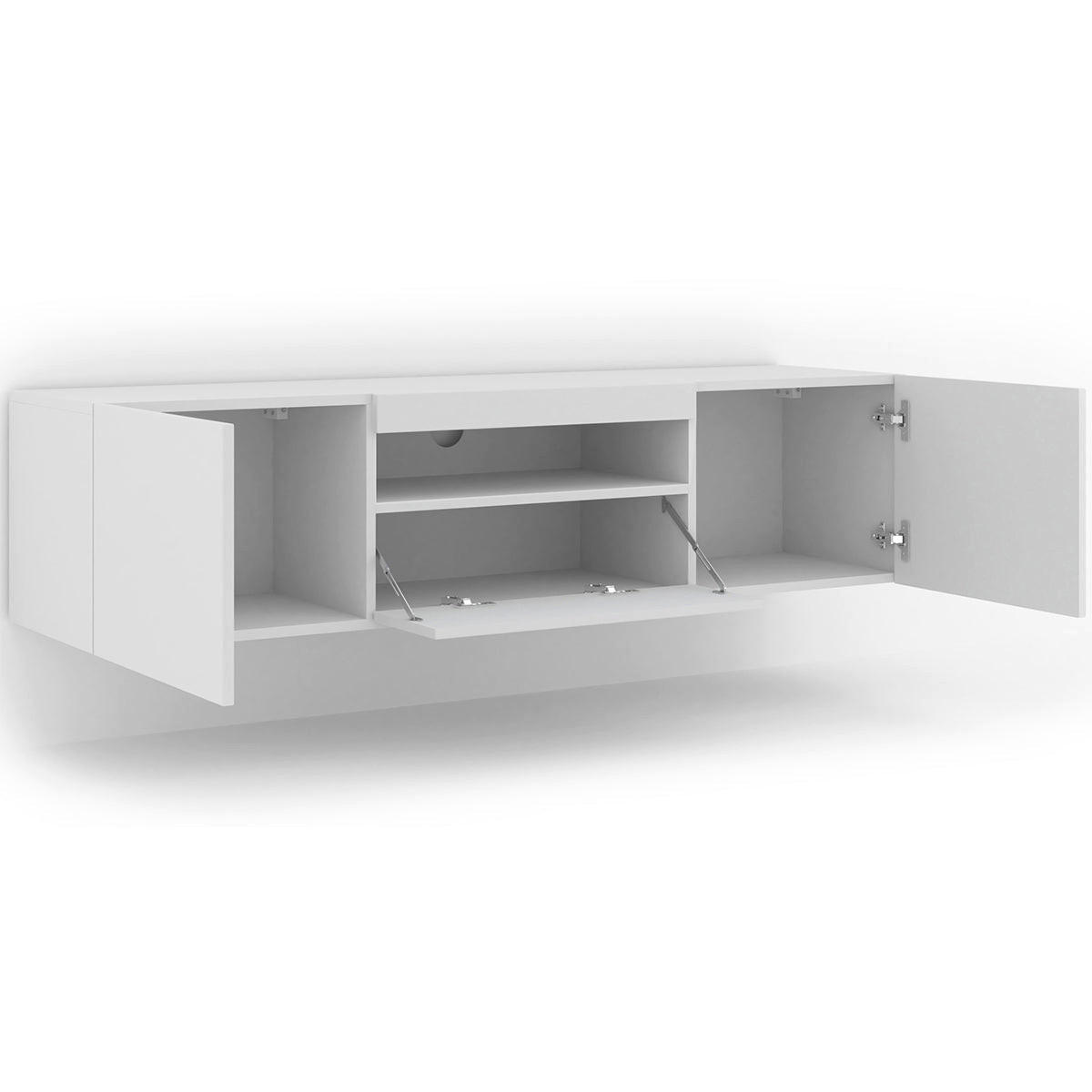 TV STOLÍK Aurus Biela - biela, kompozitné drevo (150/36/37cm) - Petits-meubles