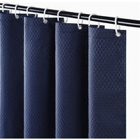 DUSCHVORHANG Blau Polyester mit Haken - Blau, Textil (180/120cm) - MCBOSON