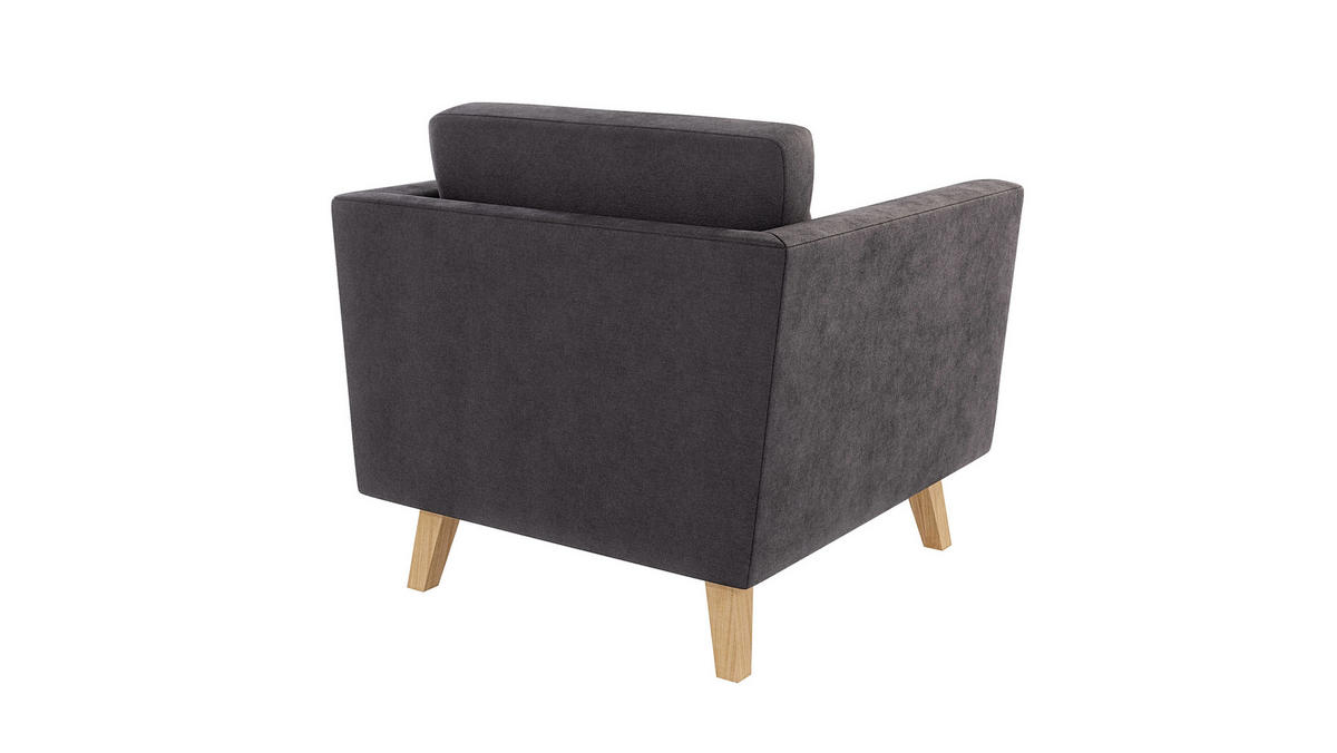 SESSEL Mario Graphit Microfaser - Graphitfarben/Naturfarben, Holz/Textil (96/90/89cm) - S-Style Möbel