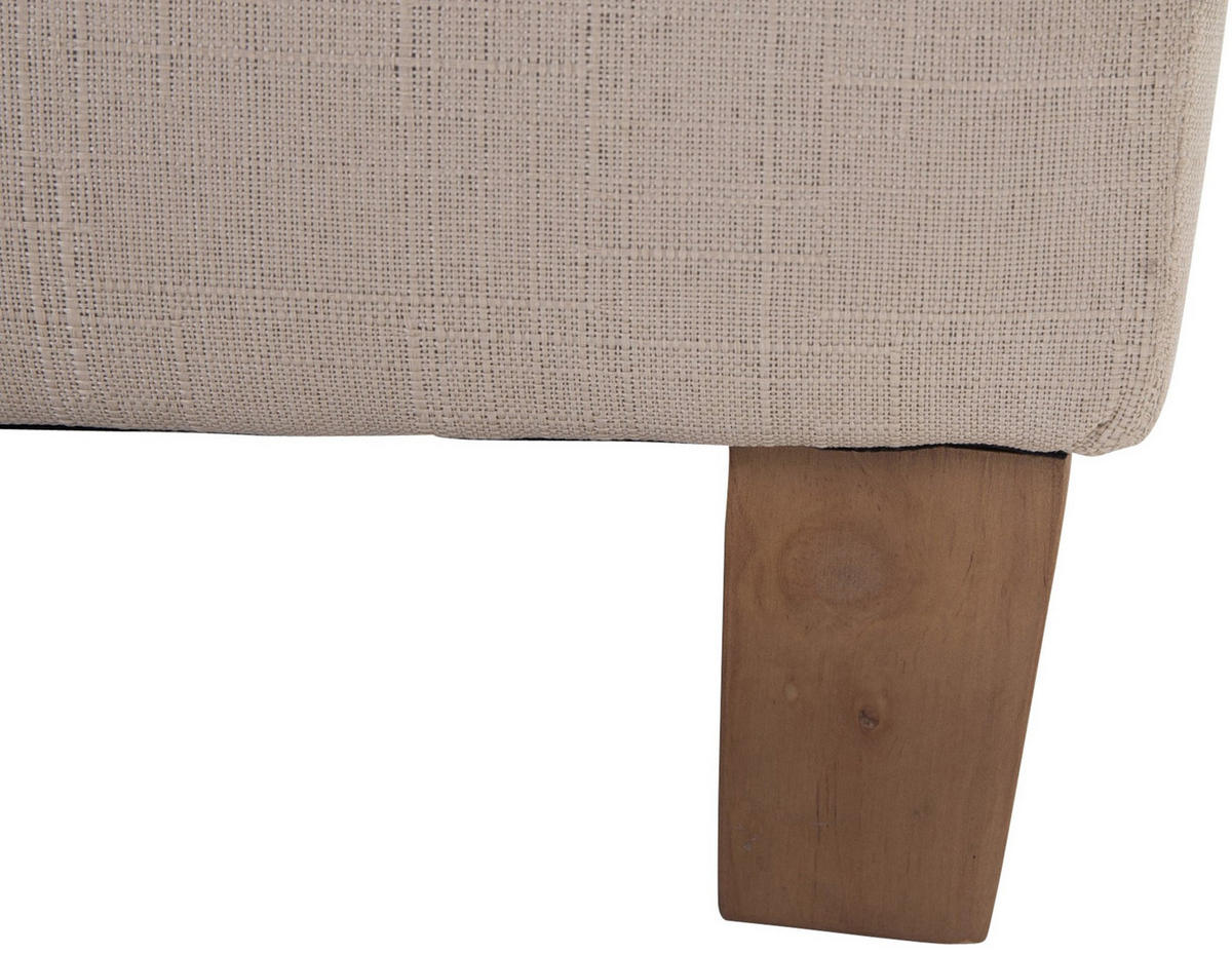 SITZWÜRFEL eckig 45/45/46 cm Stoff creme - Creme/Naturfarben, Holz/Textil (45/46/45cm) - CLP