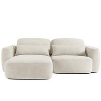 ECKSOFA links ELOSA - Weiß, Holz/Textil (245/165cm) - KONSIMO®